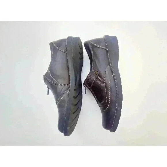 Clarks Womens Loafers Shoes Brown Leather Round Toe Front Zipper 7M - Picture 7 of 9